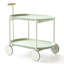 Chariot de rangement Moon pour espace de vie principal, chariot mobile nordique avec conception à deux couches, structure en forme de T, style Artsy, ABS et acier (Q235)