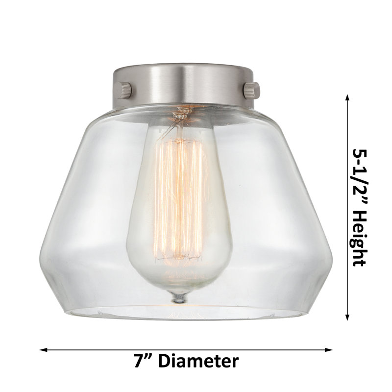 Rivka Glass Flush Mount, Plated Smoke, Oil Rubbed Bronze, 6 Watt Vinage LED Bulb