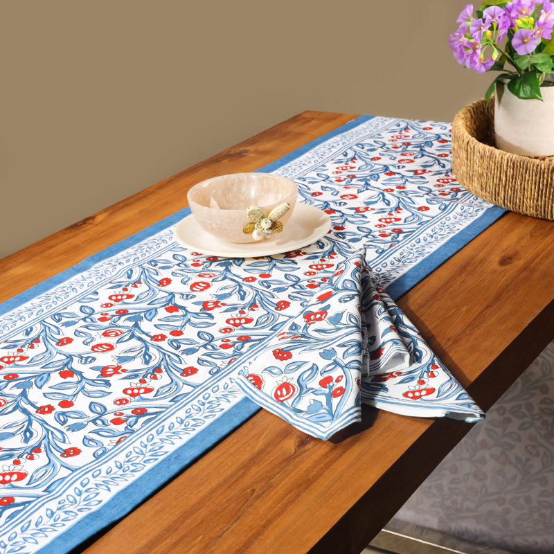 Chemin de table Chic, Bleu/rouge