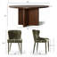 Ensemble de salle à manger rond 7 pièces avec table en placage de bois et chaises à oreilles en chenille-2124453905