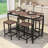 Galey Modern 5-Piece Dining Set, Dining Table with Steel Base and Nesting Stools-958245952