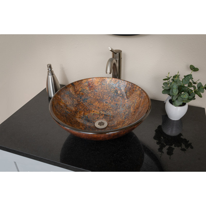 Eden Bath 16.5 " Glass Circular Bathroom Sink