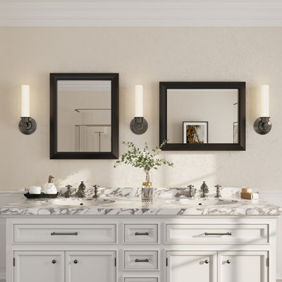 Amara Tempered Glass and Aluminum Alloy Framed French Cleat Mounted Wall Mirror