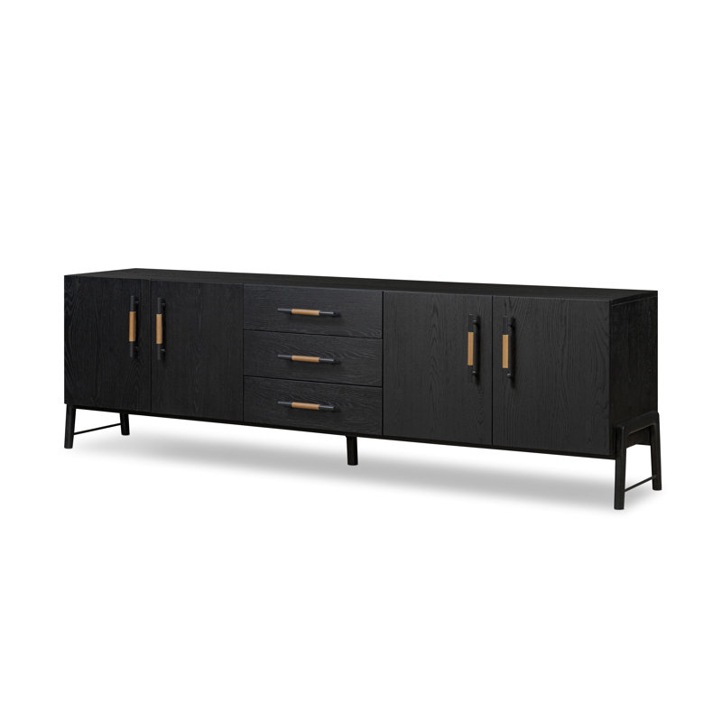Crédence de rangement l 94,25 po Karsten, Noir