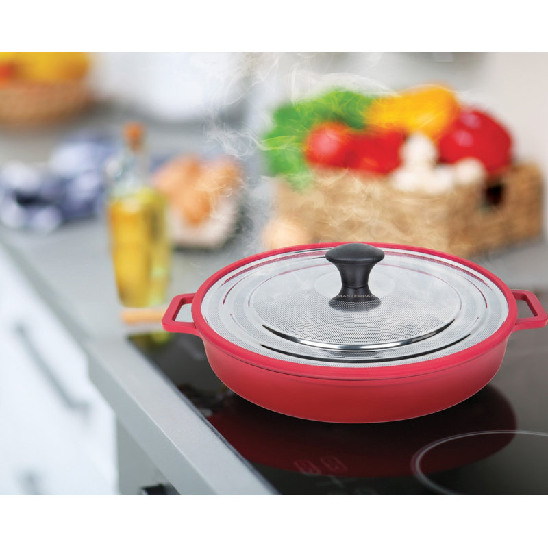 Non-Stick Aluminum Grill Pan / Griddle Set, Red