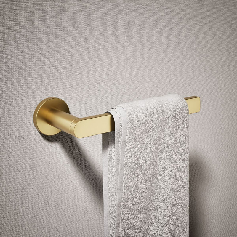 8" Wall Mounted Towel Arm, Brushed Gold
