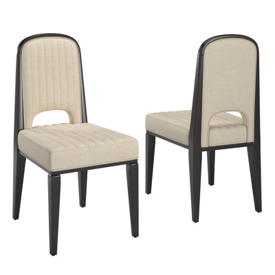 Cipolla Cream Fabric Channel Stitching Dining Chair