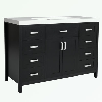 Bathroom Vanity with Sink, 2 Doors and 8 Drawers