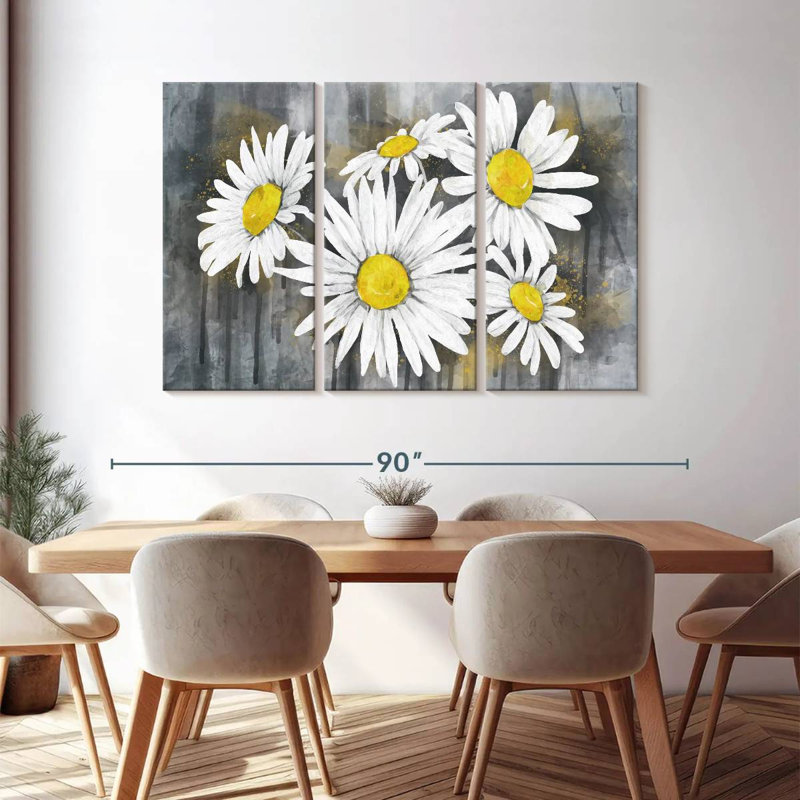 «Daisy Bunch», reproduction sur toile, H 48 po x l 74 po x P 1,25 po