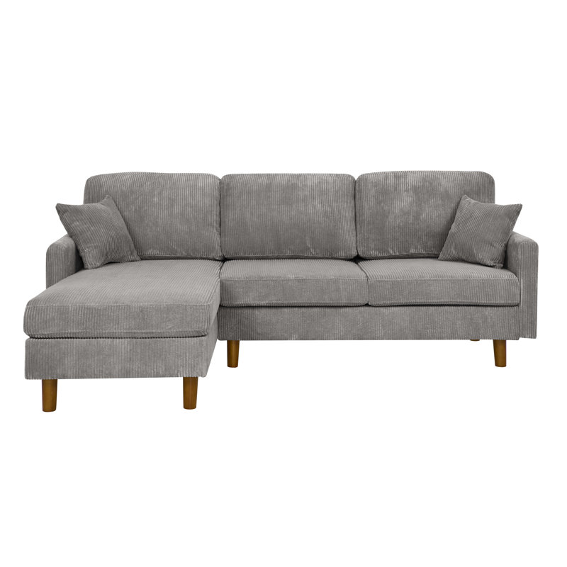 Maicee 2 - Piece Upholstered Sectional, Light Gray