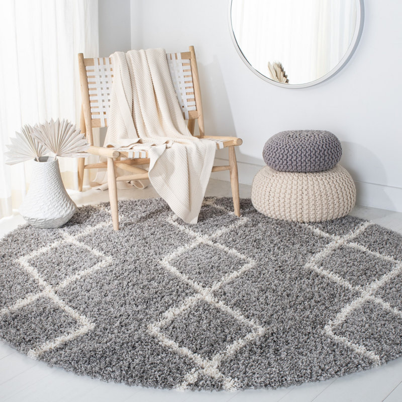 Venus Shag 500 Performance Geometric Rug, Round 6'7"