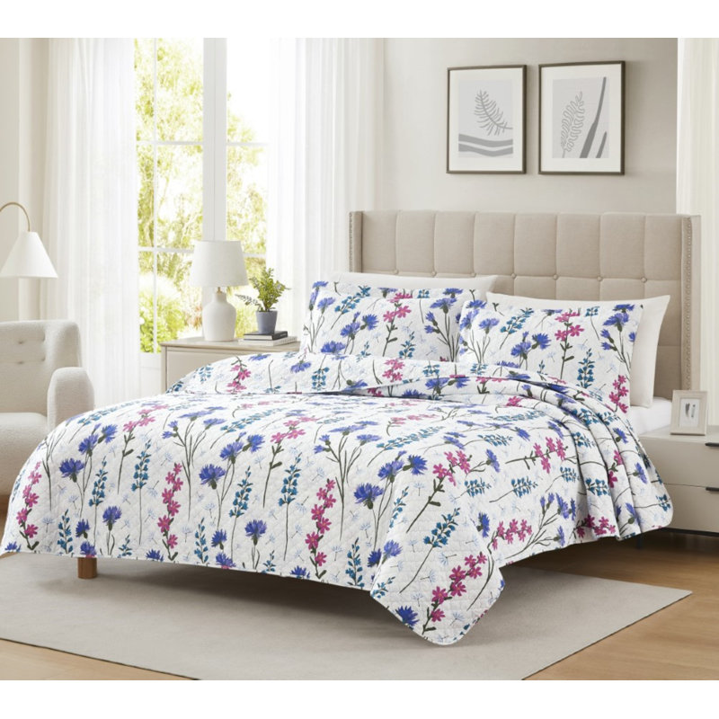 Mayfair Floral Quilt, Queen Quilt + 2 Standard Shams