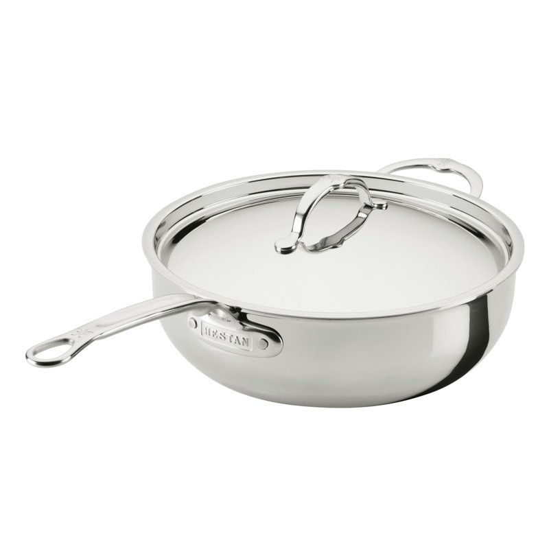 Casserole en acier inoxydable avec couvercle professionnel de 5 pintes de qualité professionnelle avec couvercle