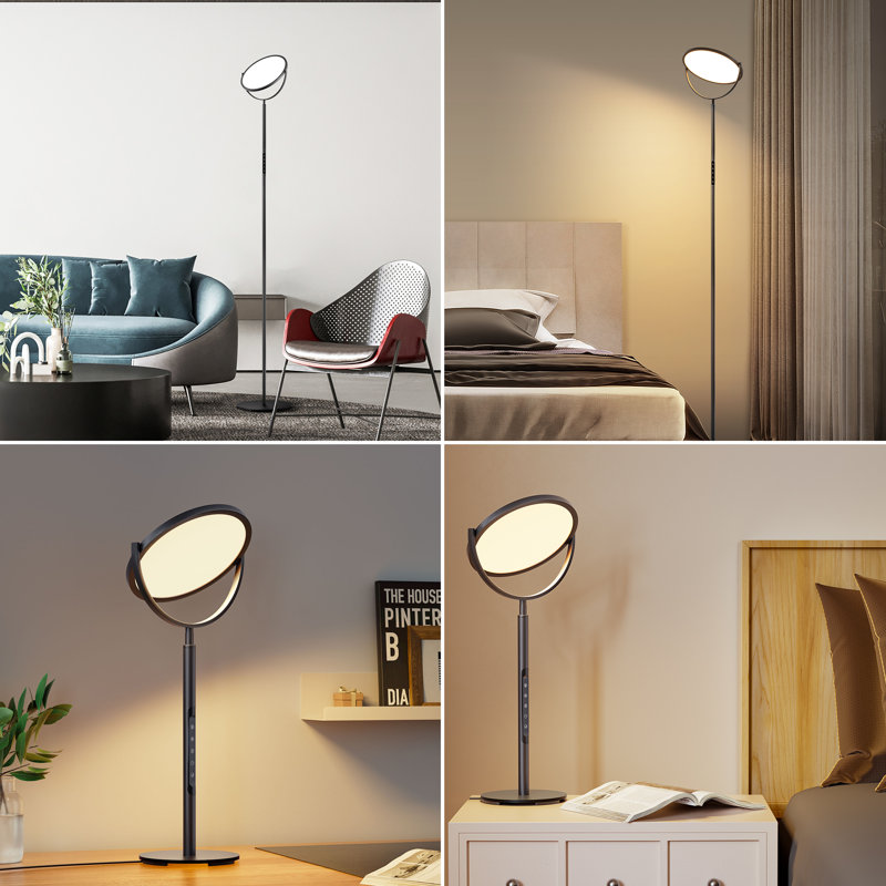 Dimmable Led Torchiere Floor Lamp And Table Lamp Set