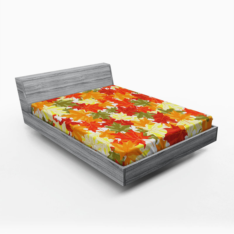 Microfiber Fitted Sheet, Full Fitted Sheet, Orange Floral