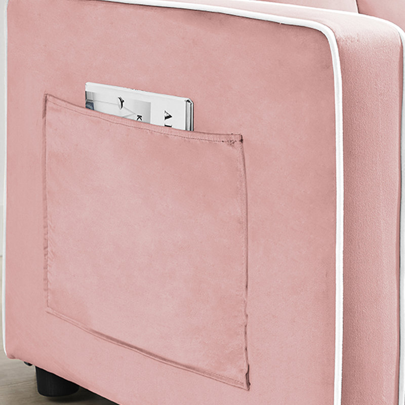 Harrsion Single 35.43'' Velvet Futon Chair, Pink Velvet
