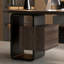 Bureau à 2 tiroirs brun noisette + bois massif courbé noir + acrylique + fer-52475285-52475288