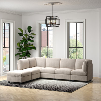 Canapé modulaire de 120 po avec repose-pieds Roeder
