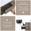 Meuble-lavabo flottant 60 po avec lavabo, meuble-lavabo mural 60 po avec lavabo à surface solide, deux lavabos et tiroirs à fermeture en douceur, gris cendré