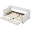 Beige, extensible, rembourré, lit de jour simple TG très grand, tiroirs coulissants, dossier ergonomique et support pour accoudoirs, très grand tissu doux, surfaces de tiroir rembourrées avec boutons, sièges confortables