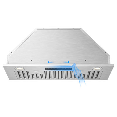 30 in.Insert Range Hood, 1200 CFM Kitchen Vent Hood with Quiet Brushless Motor, 8-Speed Gesture Sensing & Touch Control, Ducted/Ductless Convertible