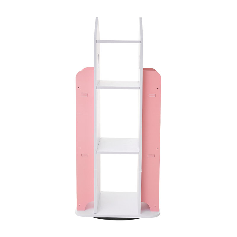 72cm H X 31cm W PVC Wood Plastic Board + Co-extruded Board + ABS Floating Shelf Kids Bookcase, White/Pink