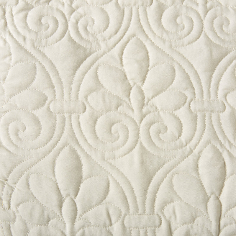 Couvre-lit plissé en coin 3 pièces Québec, Grand, Crème, crème