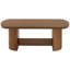 Table basse 45,27 po à 2 niveaux style rustique brun Mid-Century avec tablette de rangement pour le salon