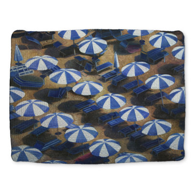 Napperon de plage bleu en polyester tressé pour salle de bain