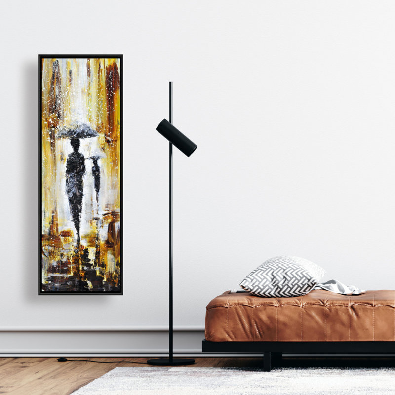 «Silhouettes Under The Rain» sur toile, H 48 po x l 16 po