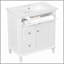 Meuble-lavabo 30 po avec lavabo, meuble-lavabo avec un tiroir rabattable et deux tiroirs, tablette réglable, bois massif et panneau de fibres à densité moyenne, blanc