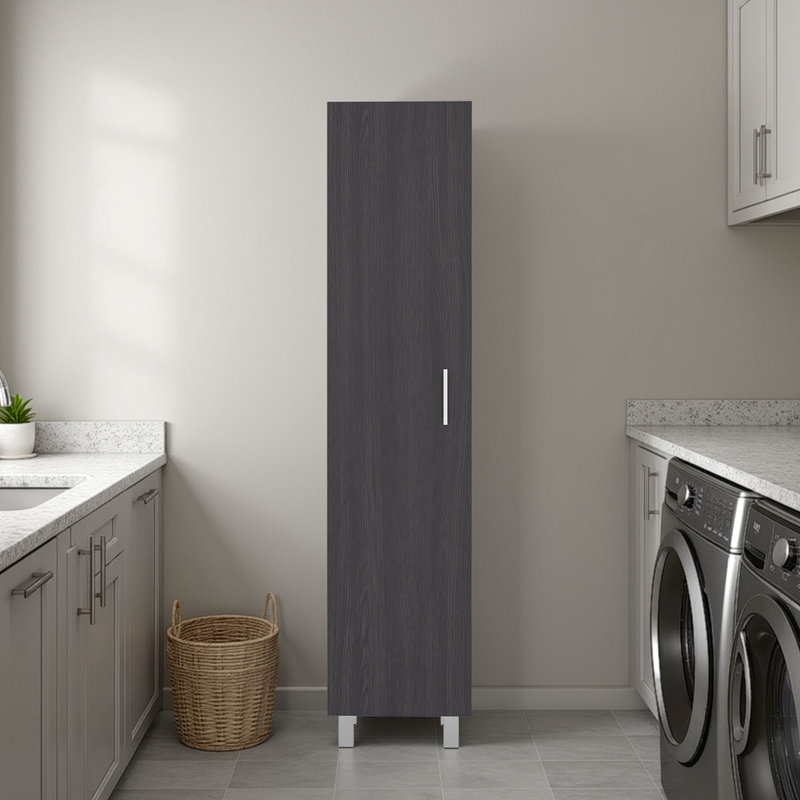 Armoire de rangement autoportante peu encombrante avec rangement fermé, 4 tablettes intérieures, poignées en métal, conception moderne noire pour poignées et pieds multi-pièces, espaces de bureau
