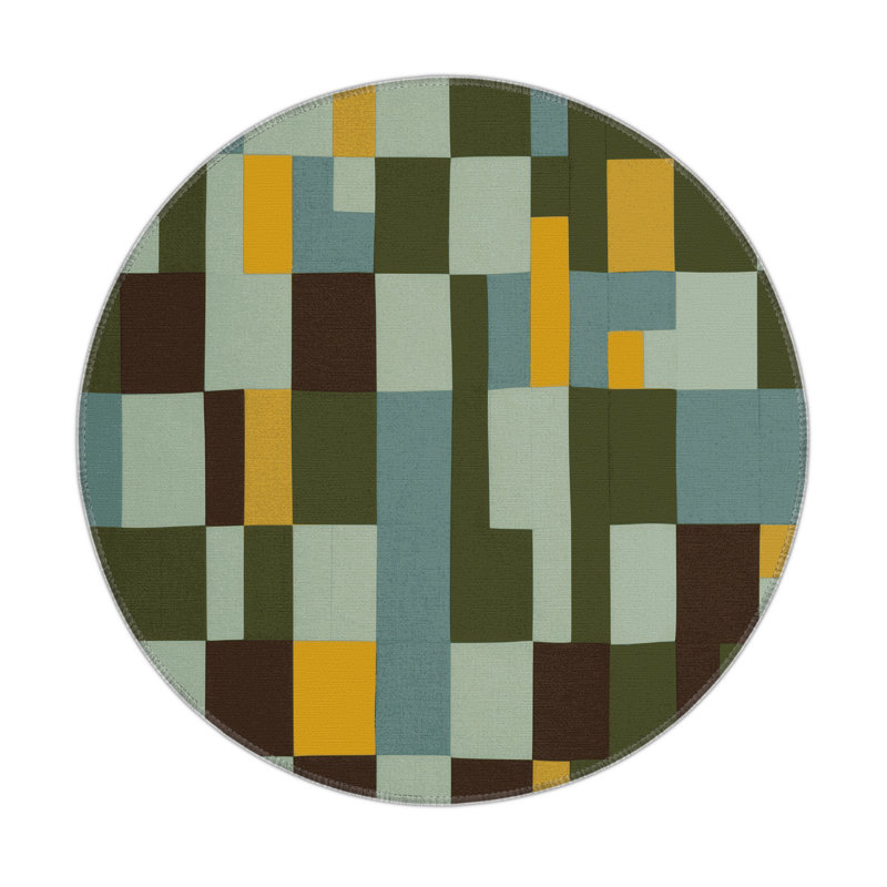 Block By Block Indoor And Outdoor Area Rug, Round 5'