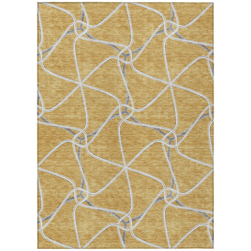  Aleg Area Rug with Non-Slip Backing, Rectangle 3' x 5'