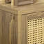 Buffet avec portes en rotin, brun