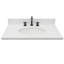 Comptoir en quartz blanc 31 po avec lavabo simple ovale en céramique blanche