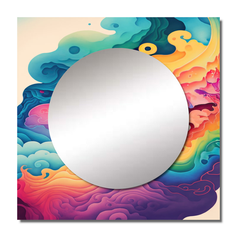 Kiner - Grand miroir carré moderne pour décoration murale, 36 po x 36 po