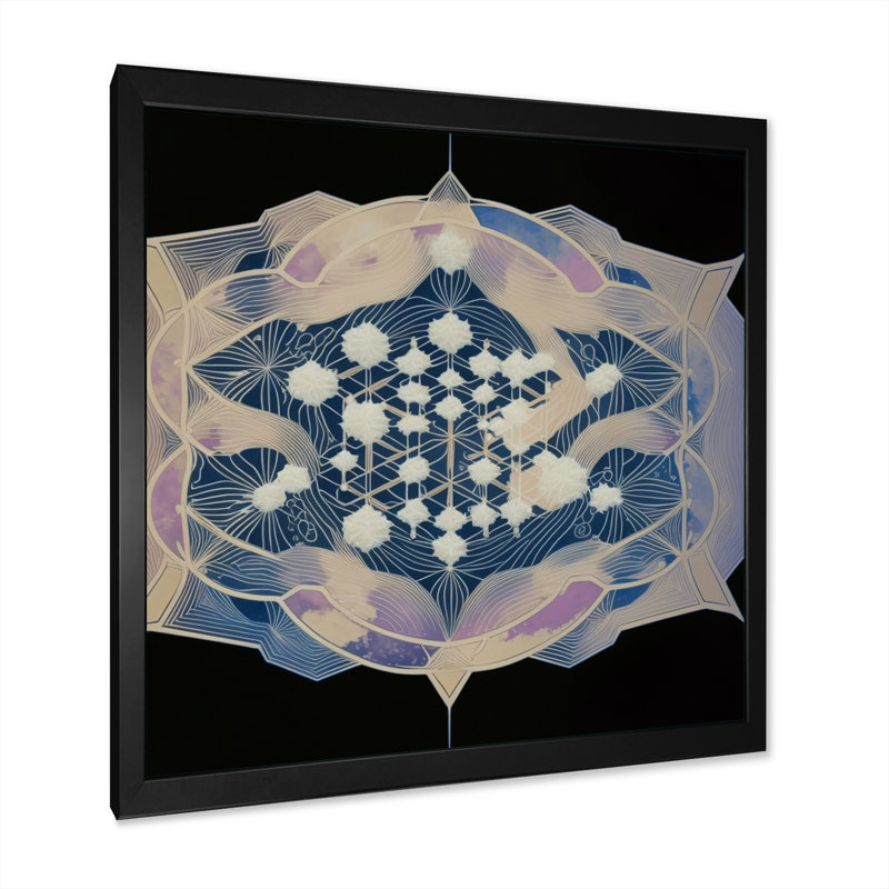 Fondamentaux motifs sacrés géométrie II - reproduction de cadre photo sur toile, Noir, L 16 po x H 16 po