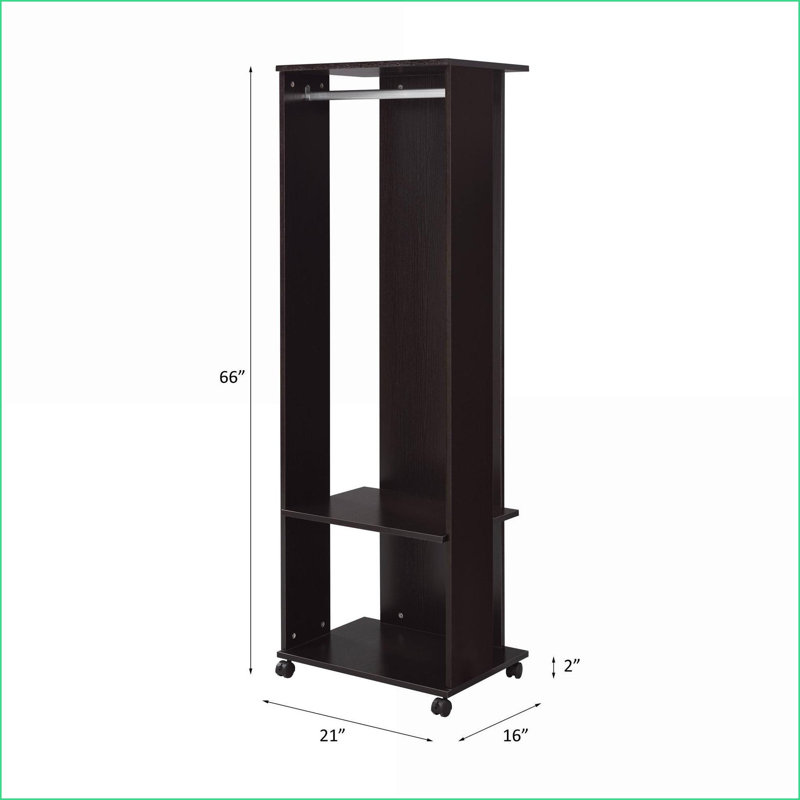 Hall Trees Modern Espresso with Storage &amp; Mirror | Synthetic Wood | Espresso