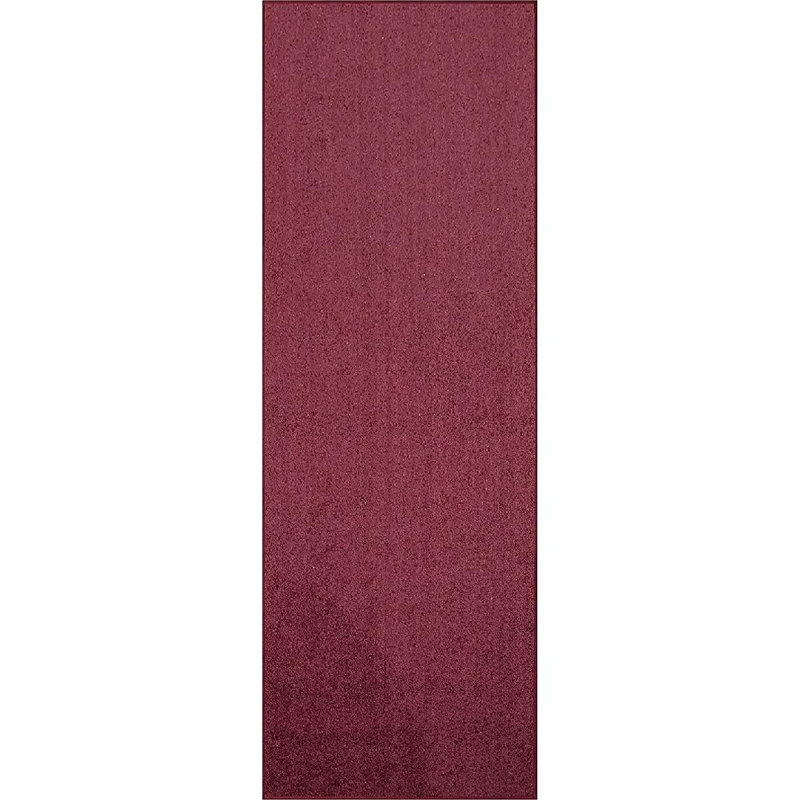 Tapis uni tissé à la machine en mauve foncé, Tapis de couloir 3 pi x 18 pi