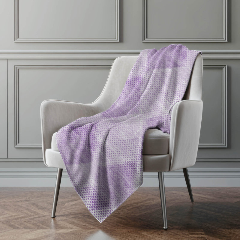 Jeté en sherpa floral Addison, Lavande géométrique
