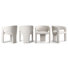 Timmy Set of 4 Modern Water-Resistant Linen Upholstered Dining Chairs with Sculptural Open Back