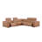 Crasia 123 '' Wide Genuine Top Grain Italian Leather Symmetrical Modular Seating Component-103049004
