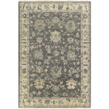 Biscayne Hand Knotted Wool Ikat Area Rug in Gray