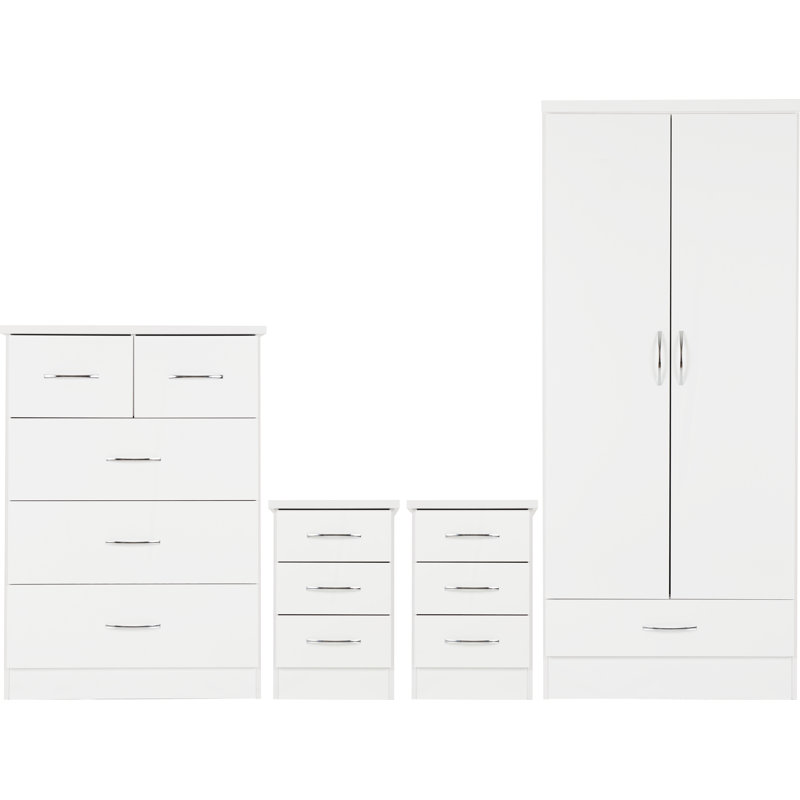 Cascio 4 Piece Bedroom Set, White