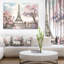 Paysage urbain «Eiffel avec fleurs roses», peinture-35109229-35109233