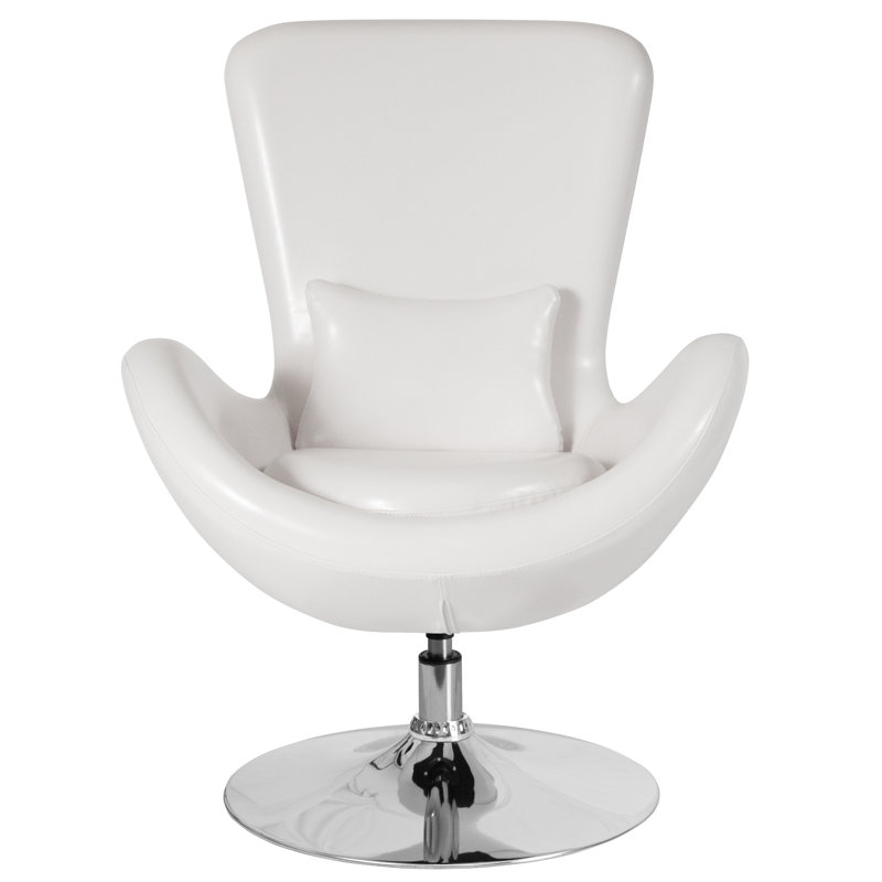 Chaise de réception pivotante avec siège incliné Marilo LeatherSoft - Siège d'invité, blanc