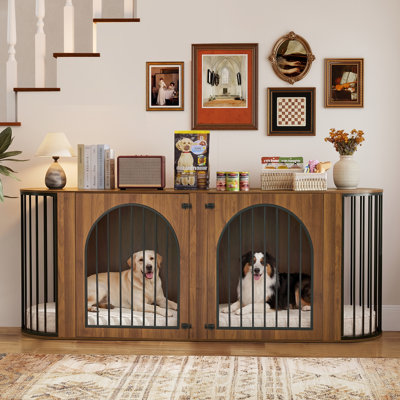 Modern Style Metal Double Dog Crate