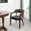 Chaise de poker avec accoudoirs pivotants capitonnés noir LUMera Collection