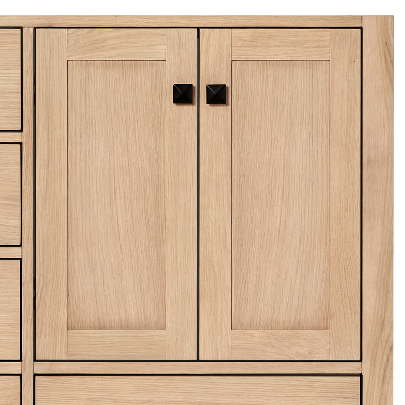 ARIEL Cambridge 66'' Double Bathroom Vanity Base Only, Oak